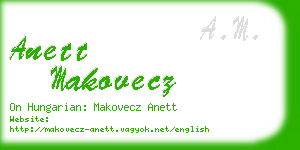 anett makovecz business card